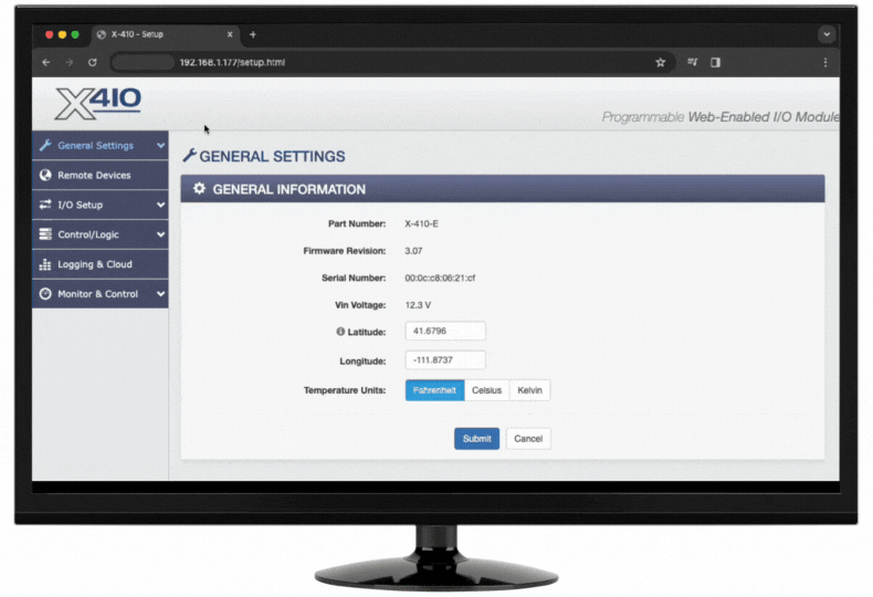X-410 Firmware Monitor Example