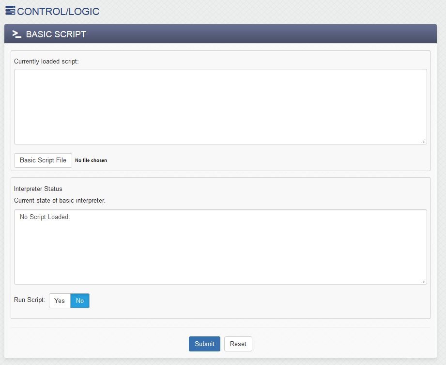 400 Series Control/Logic BASIC Script Window