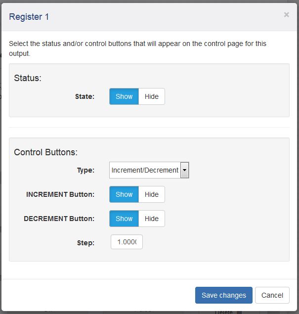 400 Series Control Page Register Editor Window
