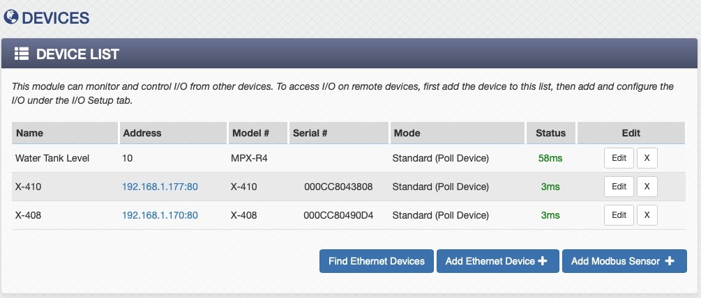 400 Series Devices Settings Page