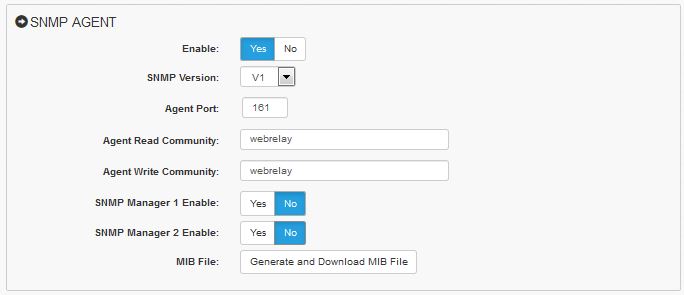 400 Series SNMP Settings Info Page