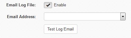 400 Series Logging Email Settings Window
