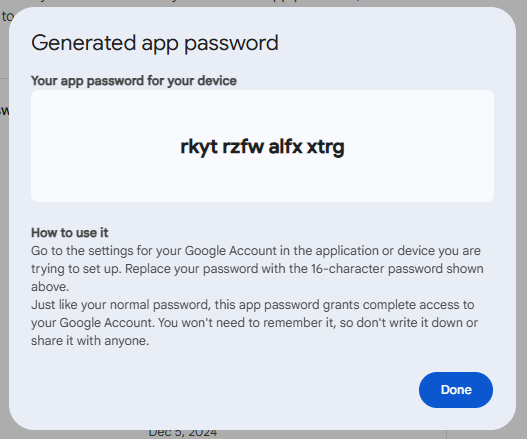 Gmail App Password