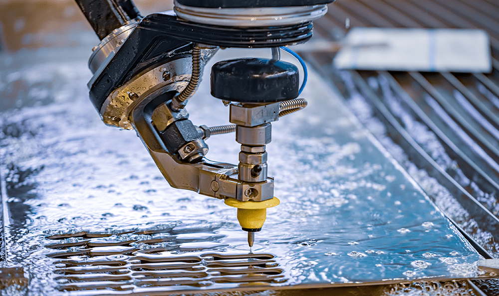 Abrasive waterjet cutting shapes in metal