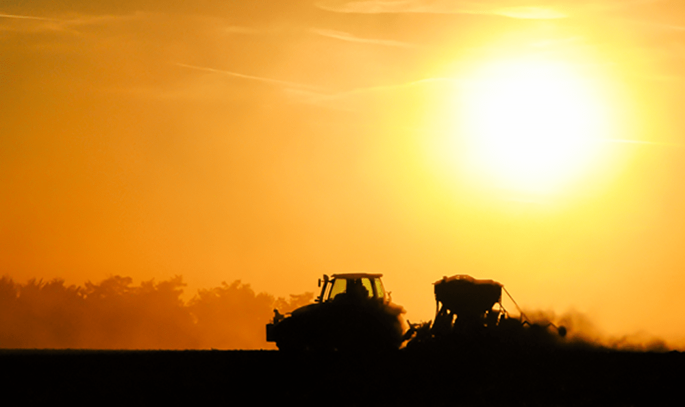 tractor working on a farm