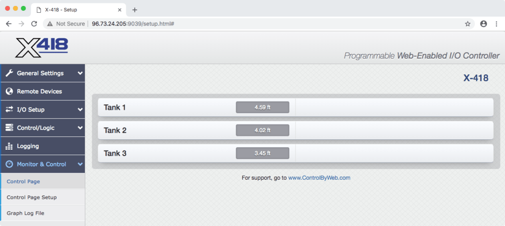 X-418 Interface Screenshot