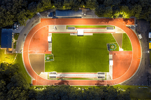 Lighting control on a running track