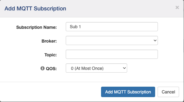 MQTT Subscription Settings