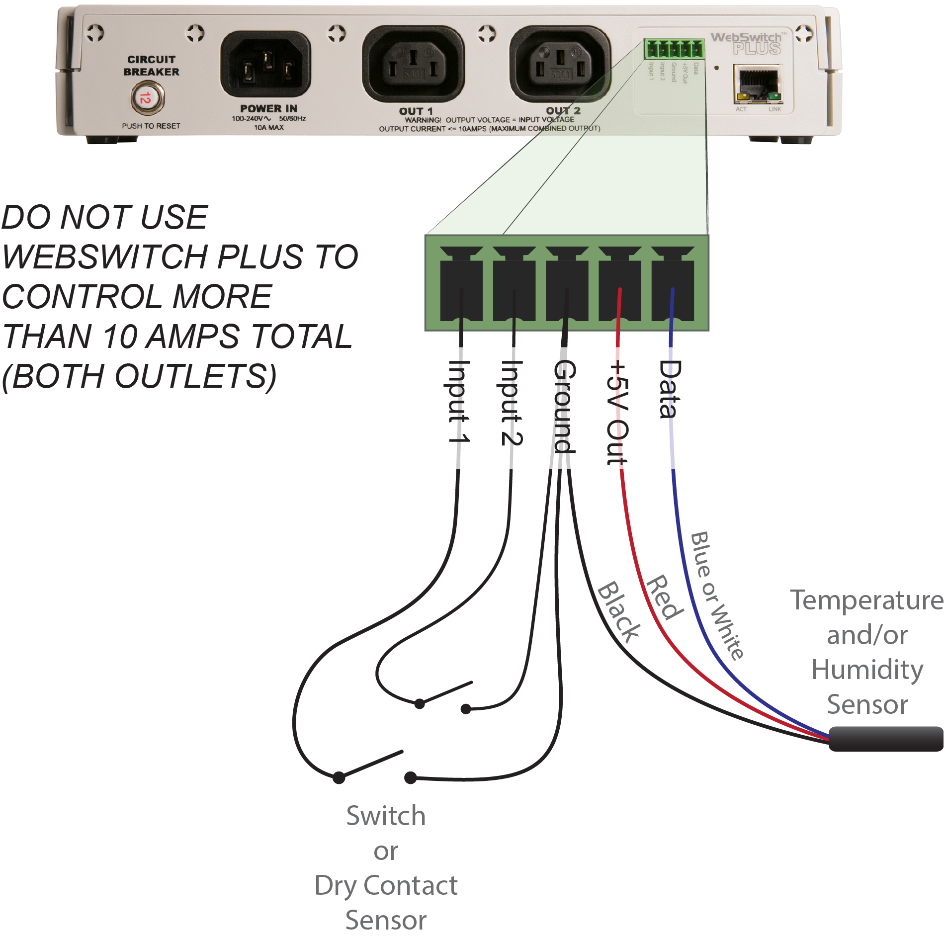 WebSwitch Plus Wiring Diagram