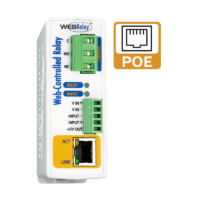 Original WebRelay Single Relay & Input Module with one electromechanical relay, one optically isolated input, and built-in web server for remote control