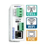 WebRelay single relay and input module with Ethernet, cellular, or WiFi connectivity